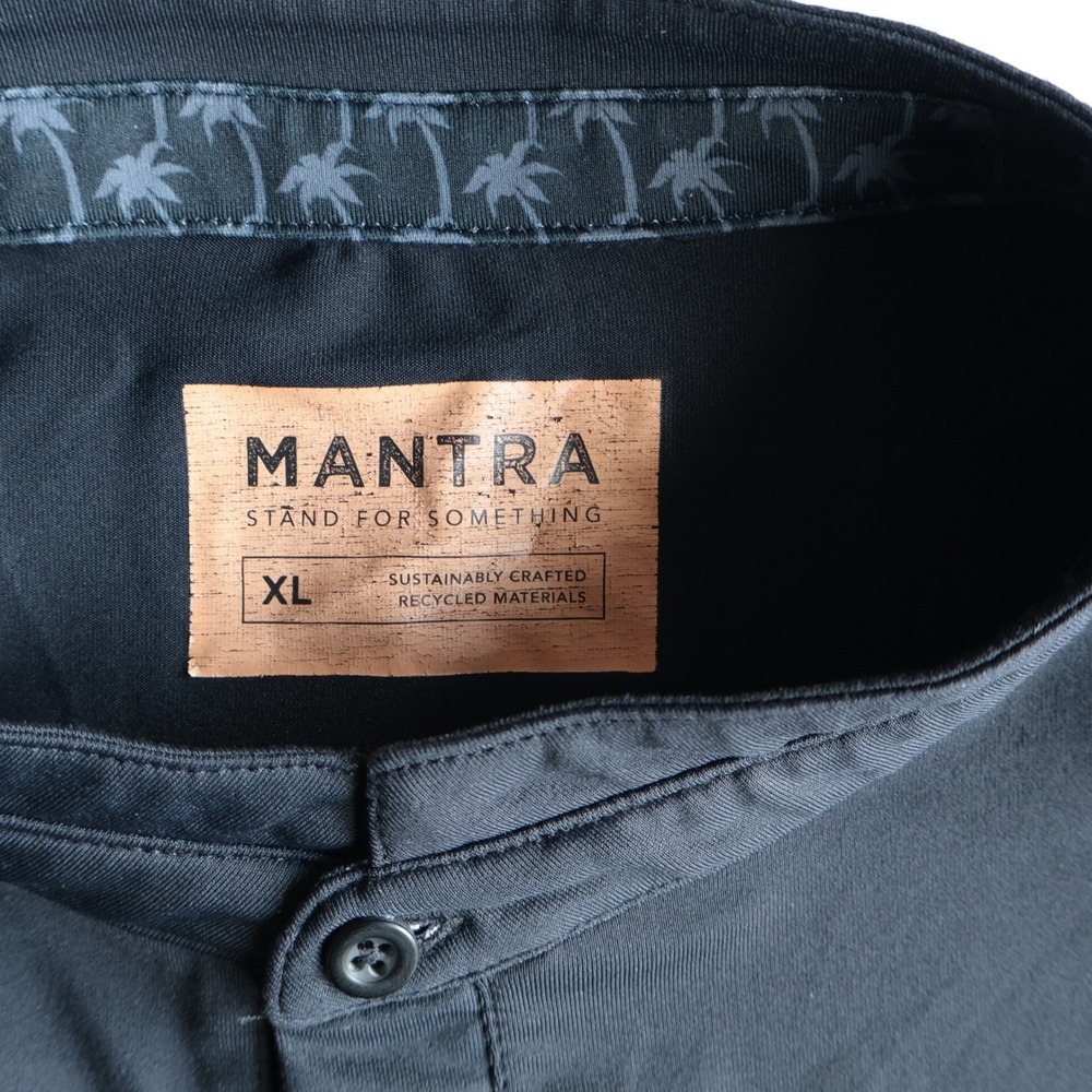 Mantra Black Catalyst Performance Polo Shirt Men XL Palm Tree Print Blade Collar - Picture 5 of 11